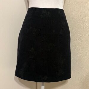 Wrapper Vintage Black Floral Burnout Mini Skirt High Waisted 90s Goth Whimsigoth